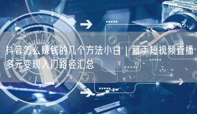抖音怎么赚钱的几个方法小白｜新手短视频直播多元变现入门路径汇总